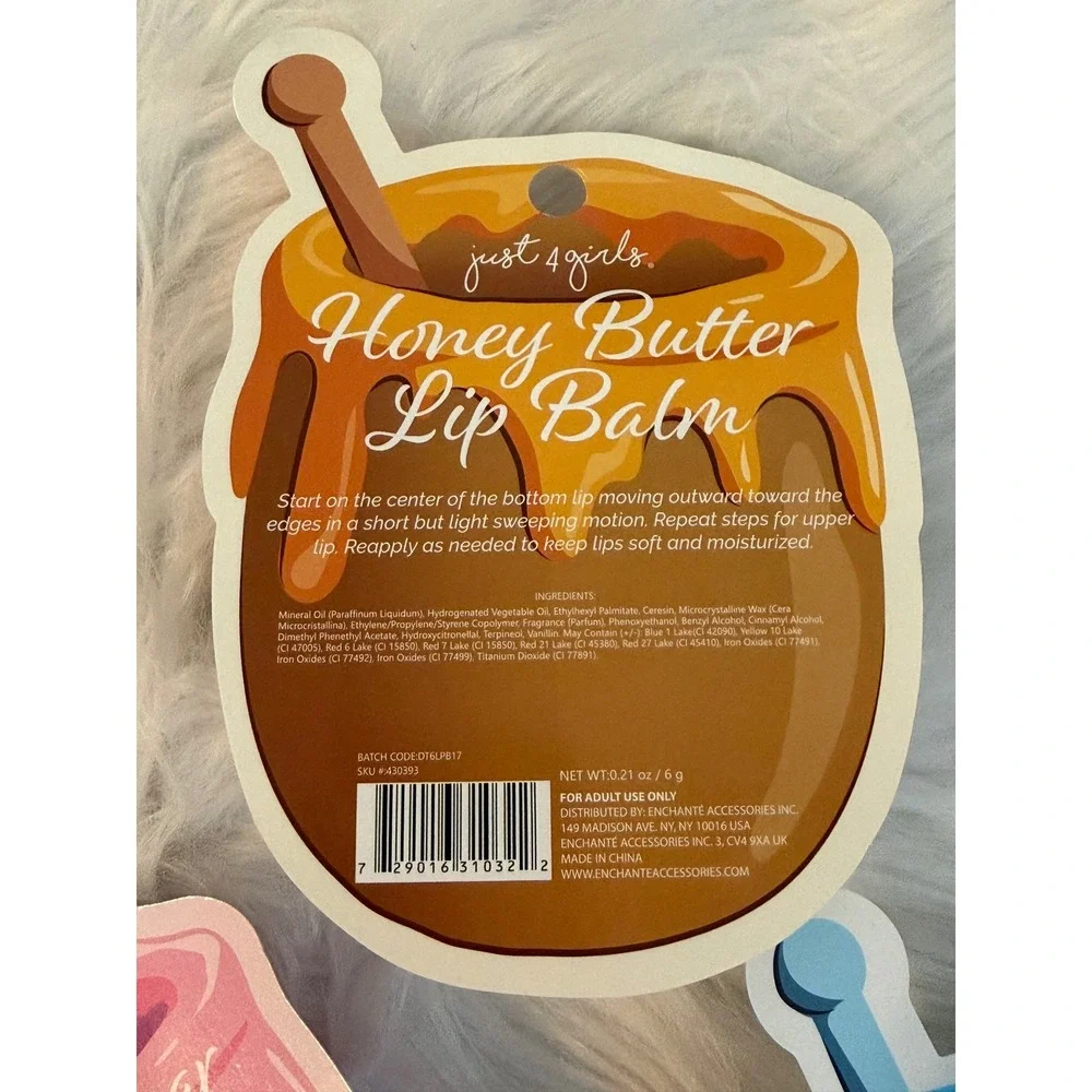 Just 4 Girls Beary Sweet Scented Lip Balm Honey Butter Warm Sugar Glaze Set